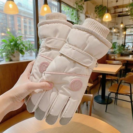 1 Pereche Mănuși Schi Femei Antiderapante Impermeabile Rezistente la Vânt Touchscreen Lână Termice Mănuși Iarnă Vreme Rece Calde Groase Mănuși Ciclism Exterior