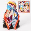 Floral Satin Silk Square Scarf – Versatile Fashion Accessory for Women
