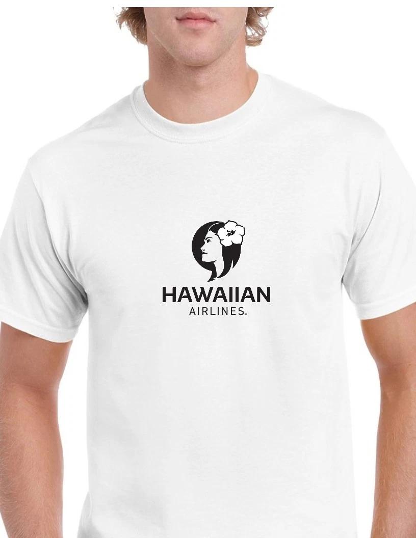 

Hawaiian Airlines Black Logo US Aviation White Cotton T-Shirt 2XL