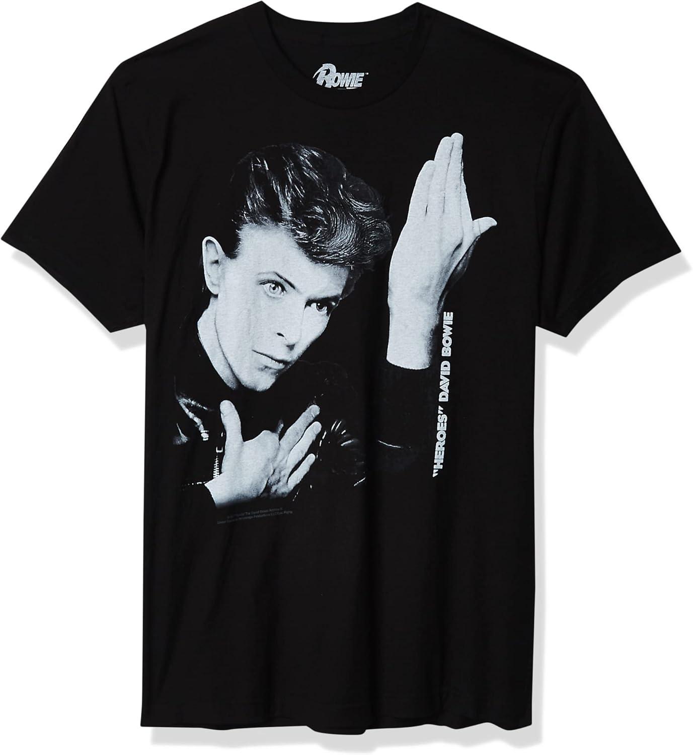Liquid Blue Mens David Bowie Heroes Short Sleeve T-Shirt S чёрный