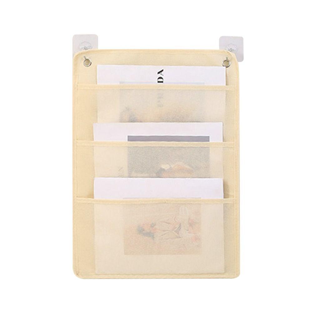 Non-woven Fabric Document Hanging Storage Bag 3/6/9-layer Folding Hanging File Large Capacity Pocket Chart Deskside Hanging Bag