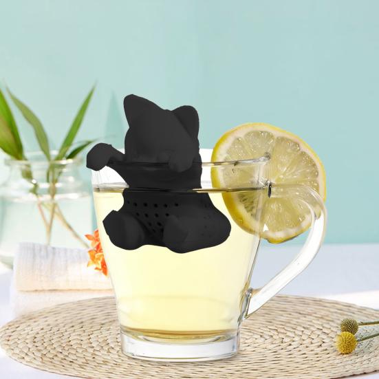Yousheng Silicone Tea Infuser Cat Shaped Strainer Loose Leaf Tea Brewer Cute Cartoon Tea Filter for Home Office
