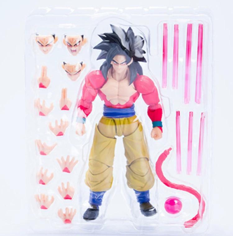 15cm SHF Figure Set Dragon Ball GT SSJ4 Goku Vegeta Articulated Action Figure Replaceable Head & Hand Parts Anime Model Toy Gift