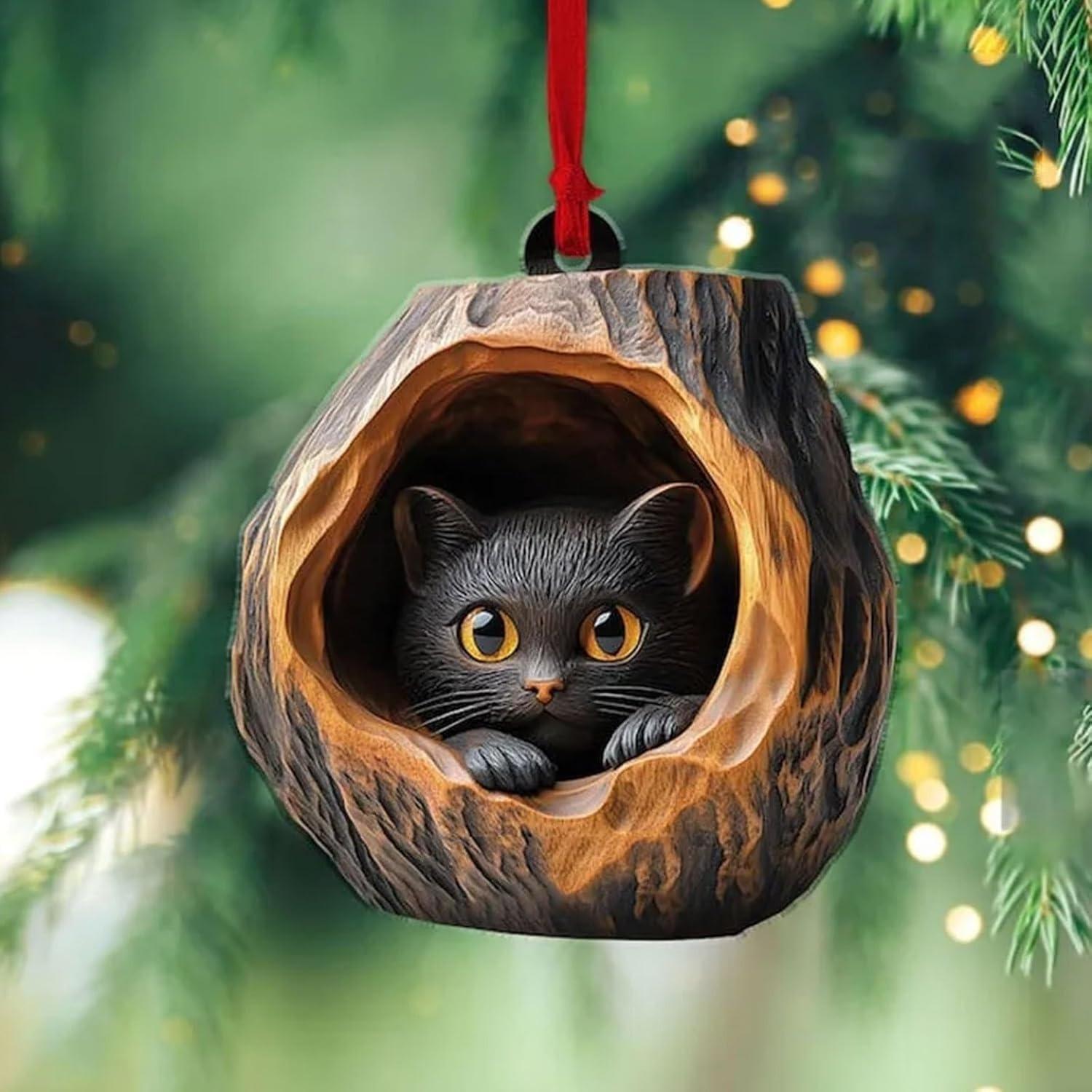 

2025 Рождественские украшения в виде животных, акриловые украшения в виде животных для рождественской елки 2D Лесные рождественские украшения в виде енота, совы, кролика one size зелёный