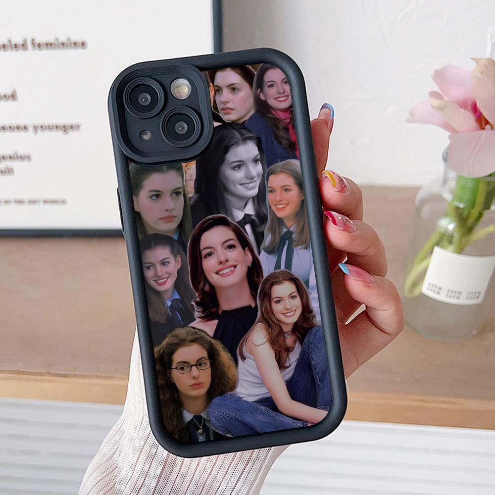 Anne Hathaway Mobile Phone Case for iPhone 17 16 15 14 13 12 11 Air Pro Max Plus Thicken TPU Colorful Cover Luxury Pretty Cover