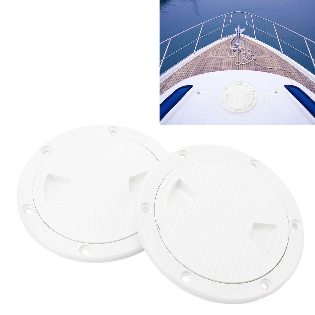 2PCS Boat Deck Plates Non Slip Round Shape Thickened Rubber Inspection Deck Plate with Detachable Cover