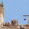 Geometric Rhombus Wallpaper, Azure Background, Azure Center, 50x1000