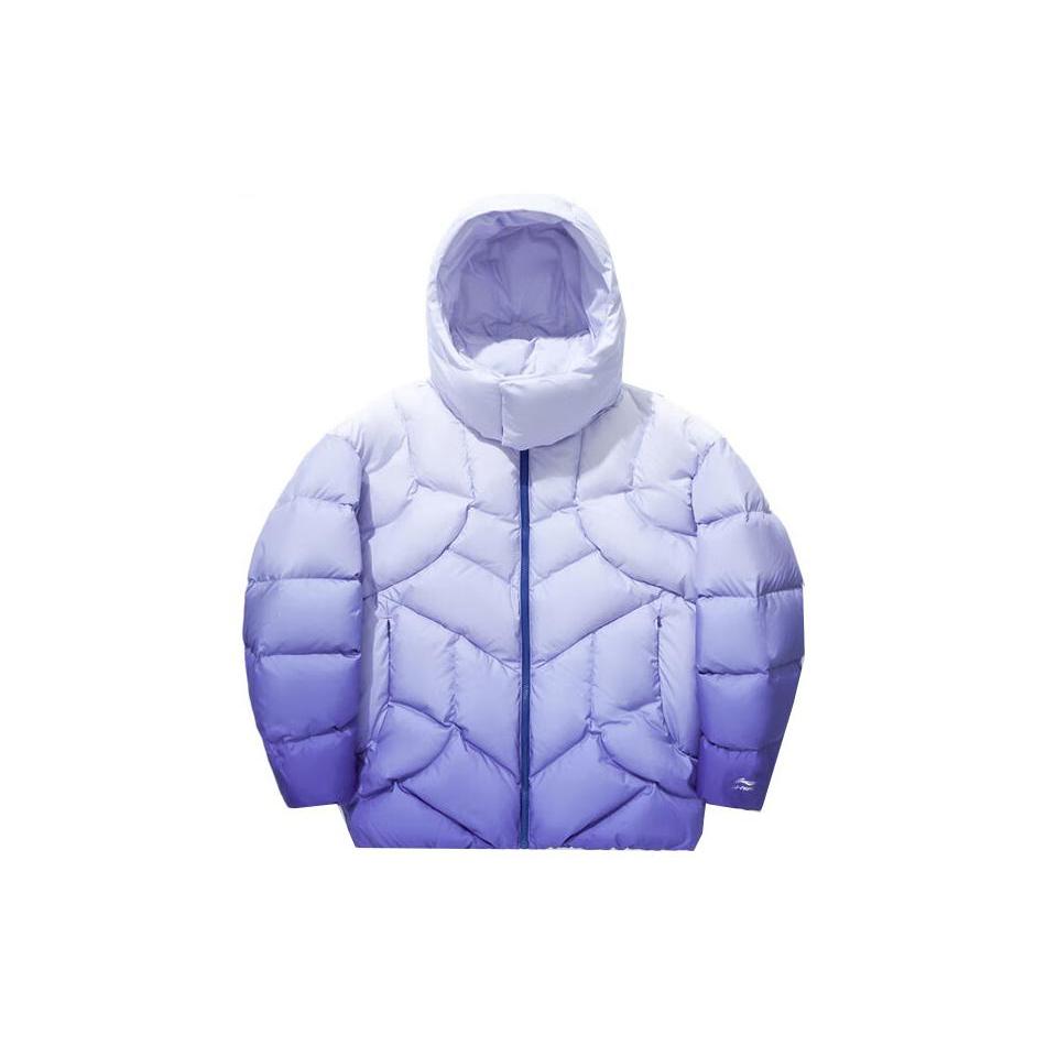 Li Ning x Steven Harrington Down Jacket Men s Standard White Shadow Purple Blue All Over Print AYMT377-2 XL