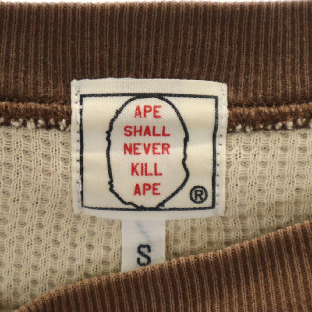 A BATHING APE made in Japan Long sleeve sweat trainer S Brown Women Used