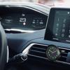 Silver Car Electronic Clock with Glow Hands Mini Air Vent Quartz Timekeeper for Safe Driving Office Desk Study Night Use