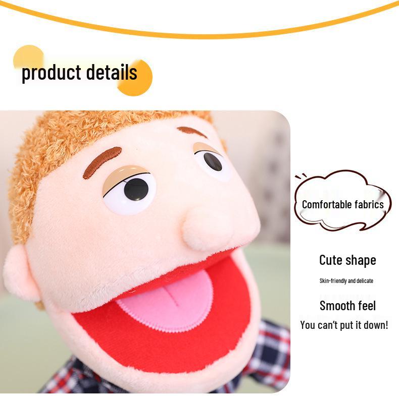 Movable Mouth Plush Hand Puppet for Kids' Performance