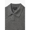 Emporio Armani Men Woven Pattern Open Collar Wool Pullover A516128001