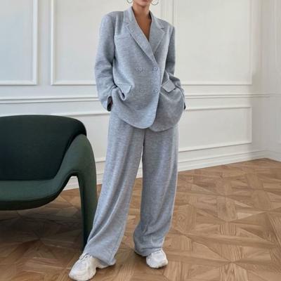 Women's Suits 2 Piece Set Oversized Blazer Jacket And Wide Leg Dressy Pants Casual Business Set Formal Office Work Outfits