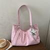 2026 New Korean Style Polka Dot Tote Bag, Silver Star Charm, Large Capacity Commuter Shoulder Bag for Women, Versatile Casual Tote Bag