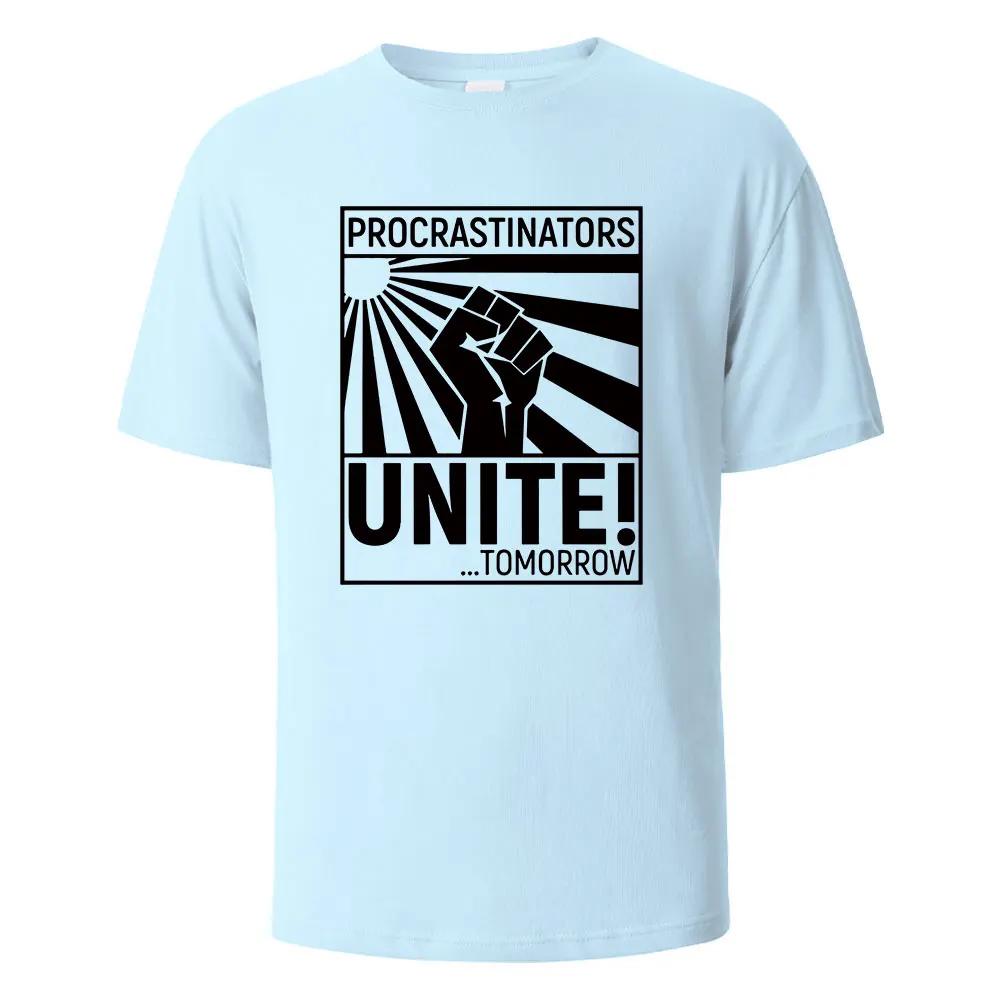 New Men's Printed T-shirt Procrastinator Streetwear 100% cotton men's Top Women's Summer Breathable short sleeve O-neck T-shirt