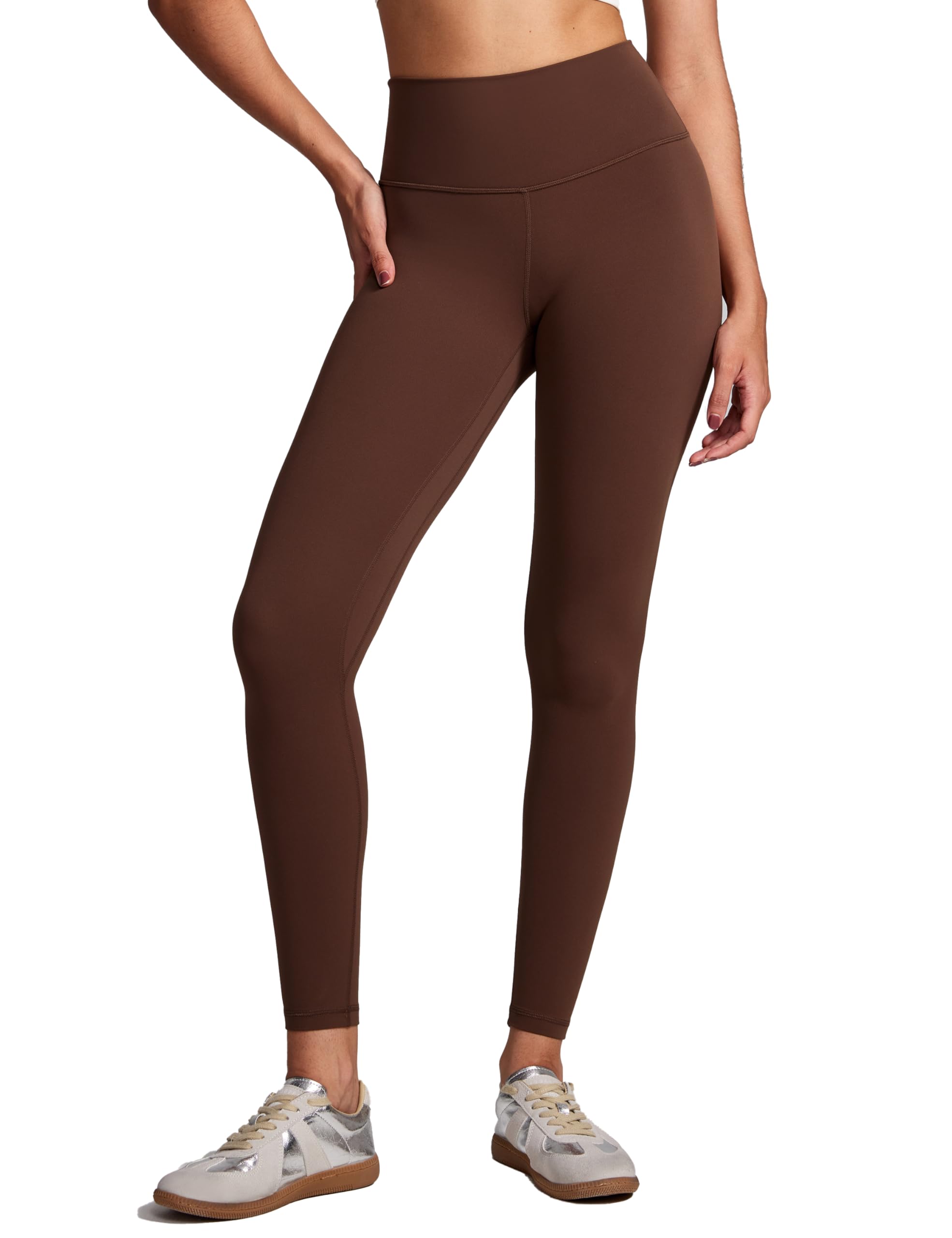 

CRZ YOGA Компрессионные укороченные леггинсы для йоги, Азиатский кофейный размер L, Женские леггинсы, Брюки с высокой посадкой, Ноги, Butterluxe, Посадка, Шаговый шов 24 дюйма/60 см, Коричневый,