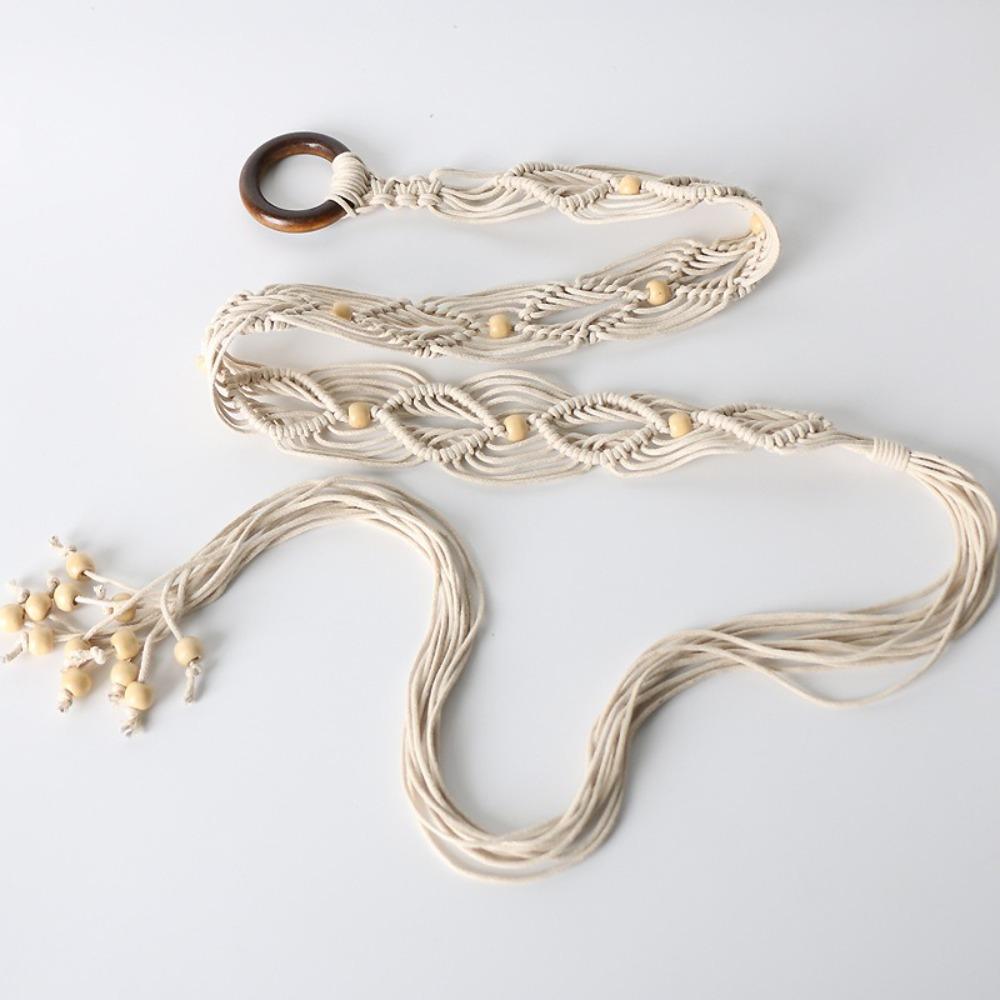 Retro Knotted Tassels Waist Belts Bohemia Style Tie Strap Belt  Dress Waistband Accessories