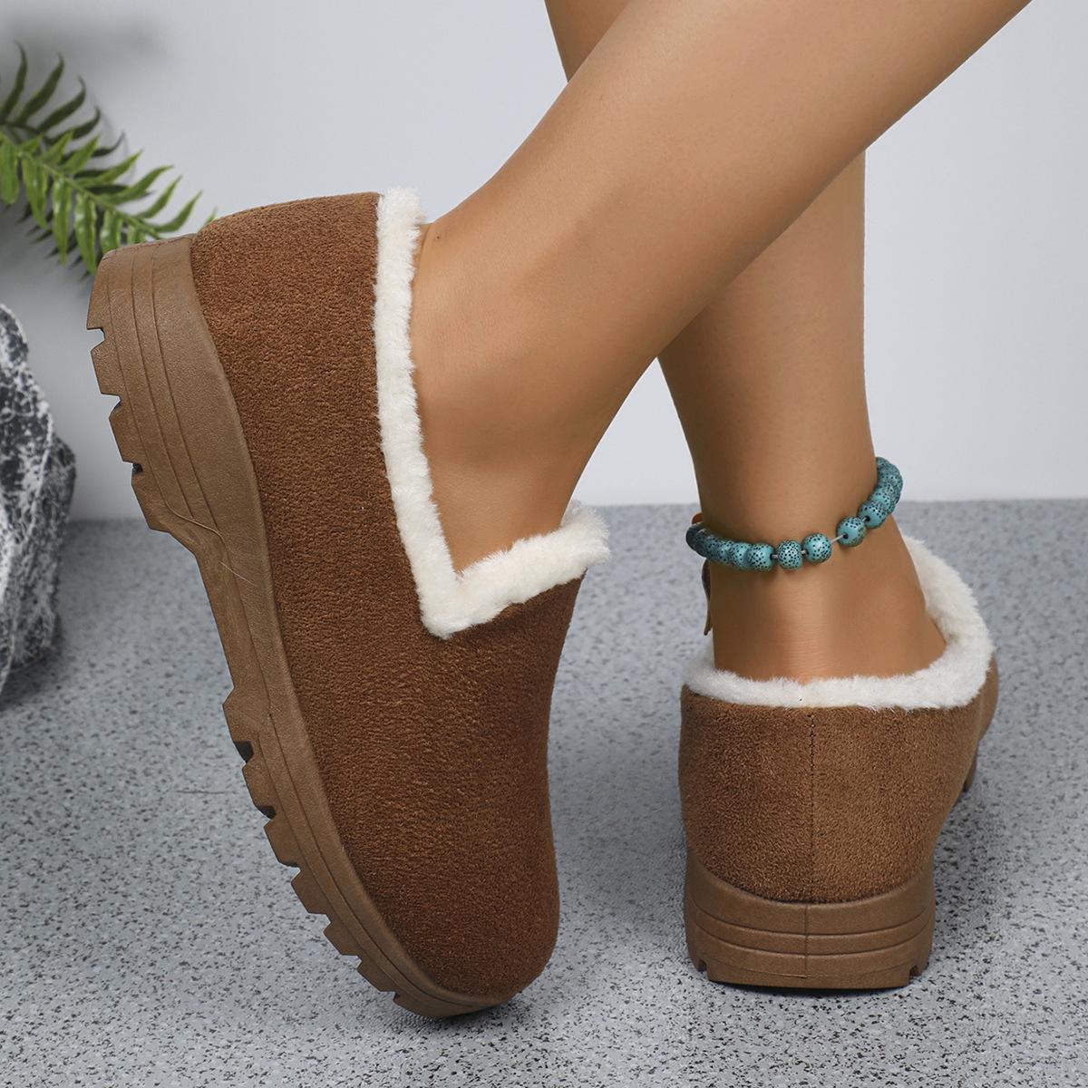 

Снежные хлопковые туфли с низким верхом, теплые осенне-зимние женские хлопковые туфли, туфли Дуду, модные, на одной педали, удобные, с мягкой подошвой, снежные 41 малиновый