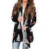 Women's Fashionable Loose-Fit Casual Cardigan With Christmas Print Mid-Length Coat