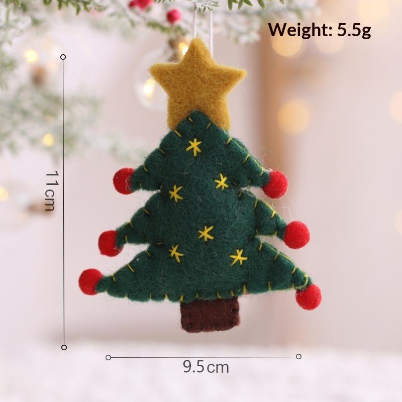 1Pc Soft Felt Christmas Tree Pendant Decorative Ornaments With Lovely Star Top Design For Home Holiday Xmas Decoration