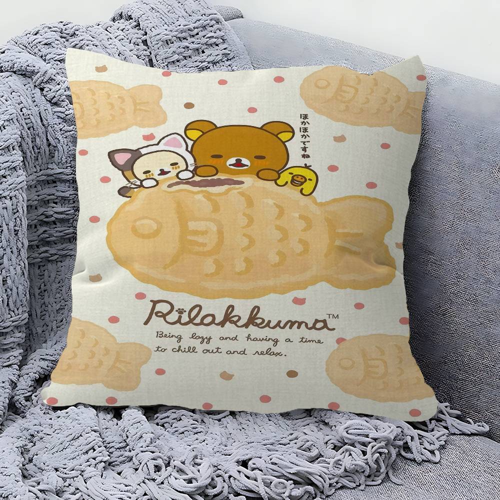 Anime Cute Cartoon RRilakkuma Cushion Cover Car Throw Pillow Case For Sofa Car Christmas Gift xcm xcm
