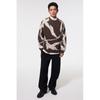 H M Loose Fit Jacquard Knit juMper Brown Pattern