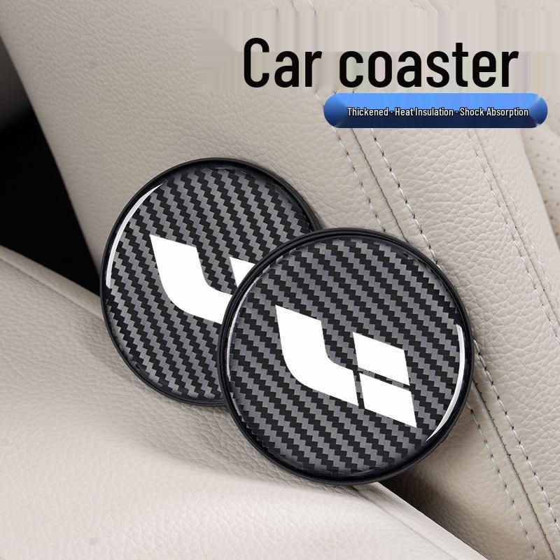 Compatible Carbon Fiber Texture Insulated Cup Coaster for Li Auto L9/L8/L7/L6/ONE/i6i8 Cars