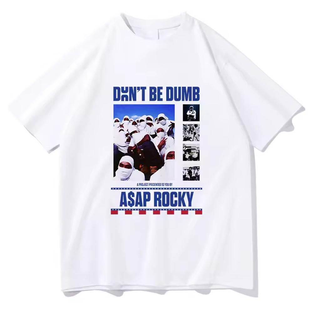 Asap Rocky Don't Be Dumb Men Clothing Tee Shirt Homme New in Top & Tees short sleeve Round Neck Printing Pullover T-shirts 50469