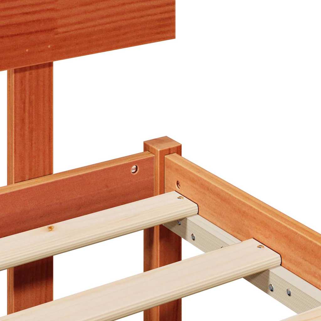 Bed Frame Wax Brown 80 x 200 cm Solid Pine Wood