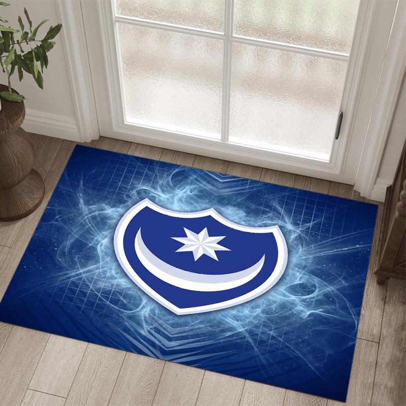 Portsmouth FC Design Crystal Velvet Carpet Cozy Non?Slip Printed Rug For Bedroom Living Room Entrance