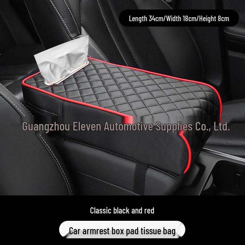 Universal Memory Foam Car Armrest Heightening Pad & Protective Tissue Box Cover