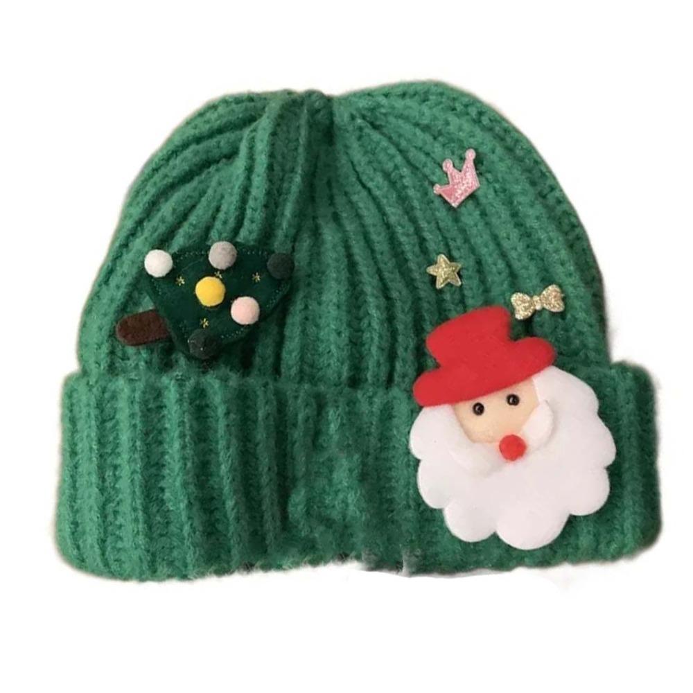 Soft Red Knitted Woolen Hat Plush Big Pullover Hat Fashion Christmas Plush Cap  Winter