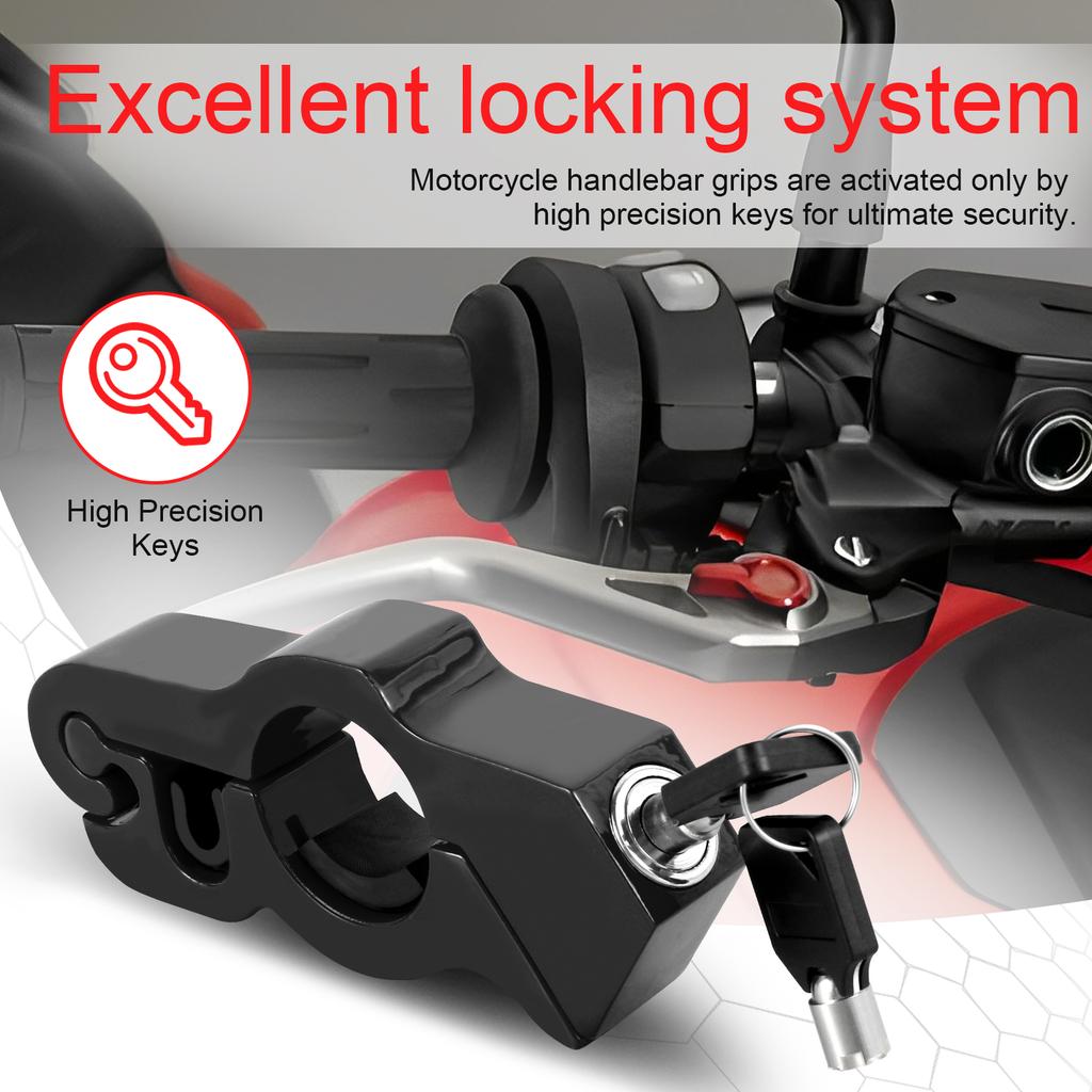 Motorcycle Handlebar Lock Aluminum Alloy Scooter Brake Clutch Security Locks Anti Theft Motorcycle Grip Lock Brake Handle Lock