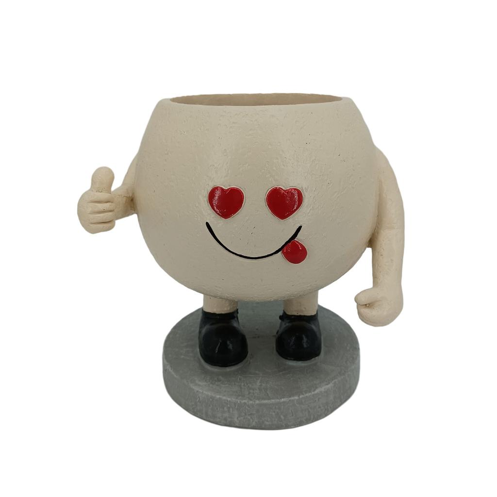 Face Planters Pots Resin Smile Face Vase Succulent Head Planter Pots Face Flower Pots Containers for Indoor Plant