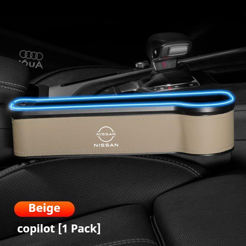 Nissan Nismo Qashqai Juke X-Trail Patrol Note Leaf Altima Maxima Micra DMurano Tiida Rogue Teana Pulsar Car Seat Slot Storage Box