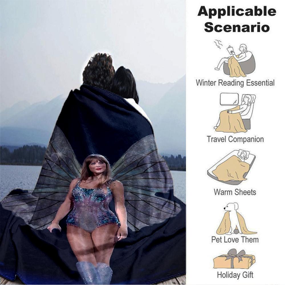 Fairy Wings Fashion Show Blanket Soft Throw Blanket For Home Bedroom Bed Sofa Travel Office Solid Christmas Blanket