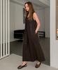 Baseukala Faux Leather Sleeveless Long Dress (2Colors)