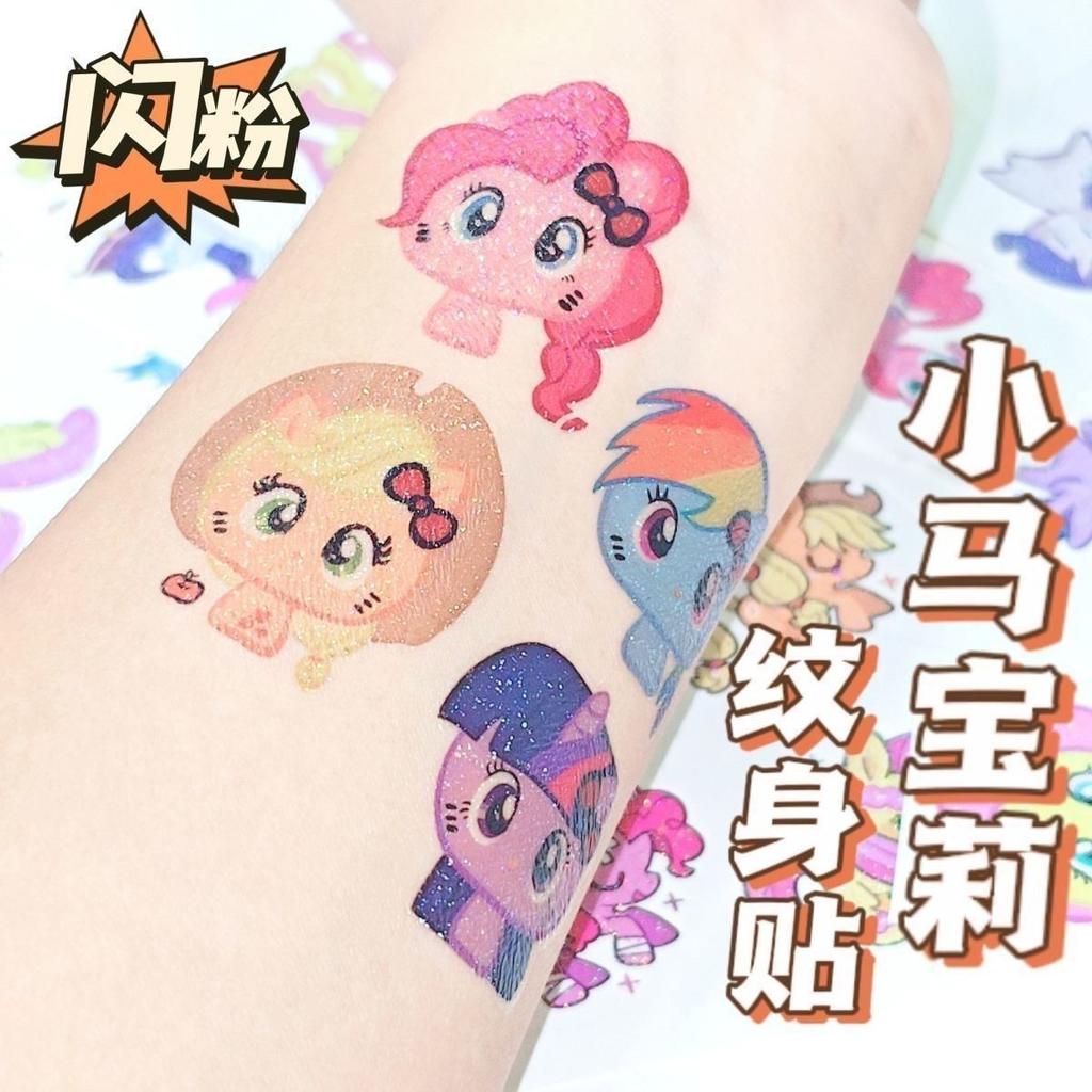 My Little Pony Tattoo Stickers Cartoon Glitter Cute Waterproof Student Girls Tattoo Stickers Fun Novelty Gift