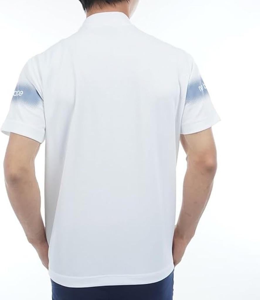 Golf Short Sleeve Mock Neck Shirt Quick 7 [New Balance] Men's (Moisture Wicking, Drying, Stretchable) / 012-5166012 030_White [3L]