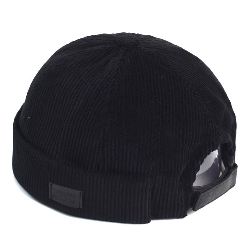 New Corduroy Docker Cap Without Visor Thickening Vintage Winter Autumn Brimless Caps Dome Beanie Hat Men Women Retro Street Hats