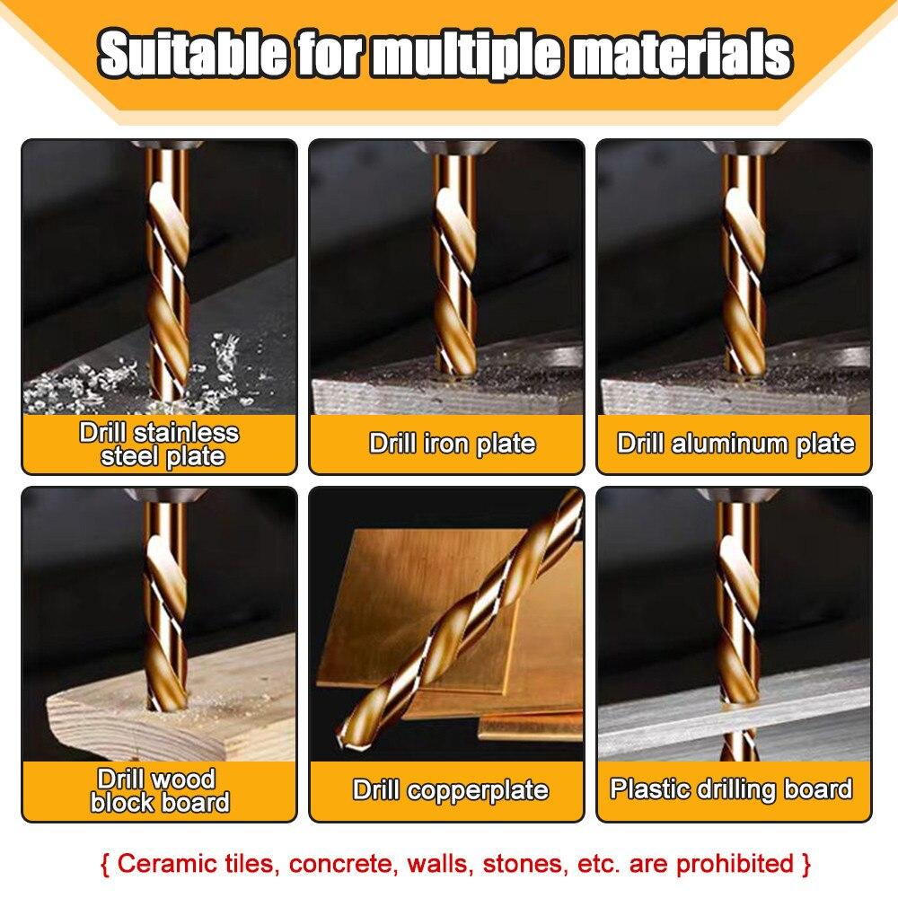 

50pcs High Speed Steel Ti-plated Twist Bit Titanium Coated Drill Bits Tool High Quality Power Tools 1mm 1.5mm 2mm 2.5mm 3mm
