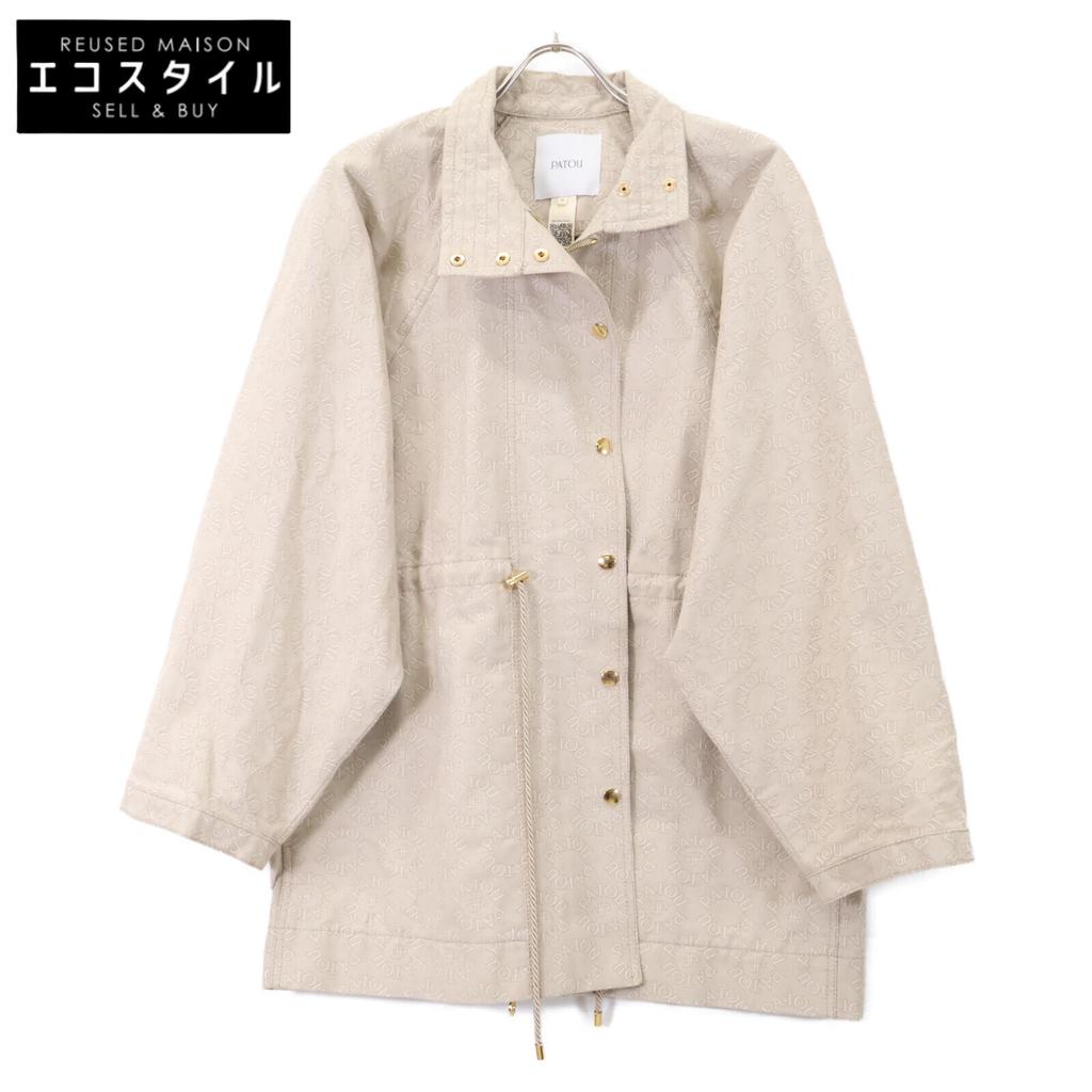 PATOU Logo Embroidered Drawstring Zip Jacket Jacket 34 beigeUsed
