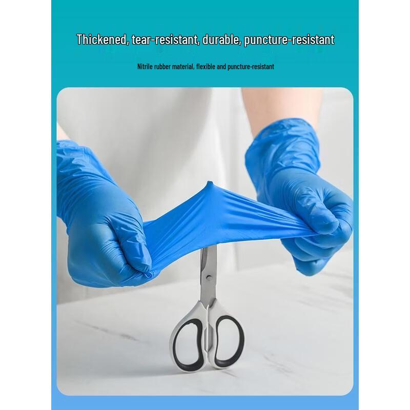 HANDUNYOU Disposable Food-Grade Blue Nitrile Gloves