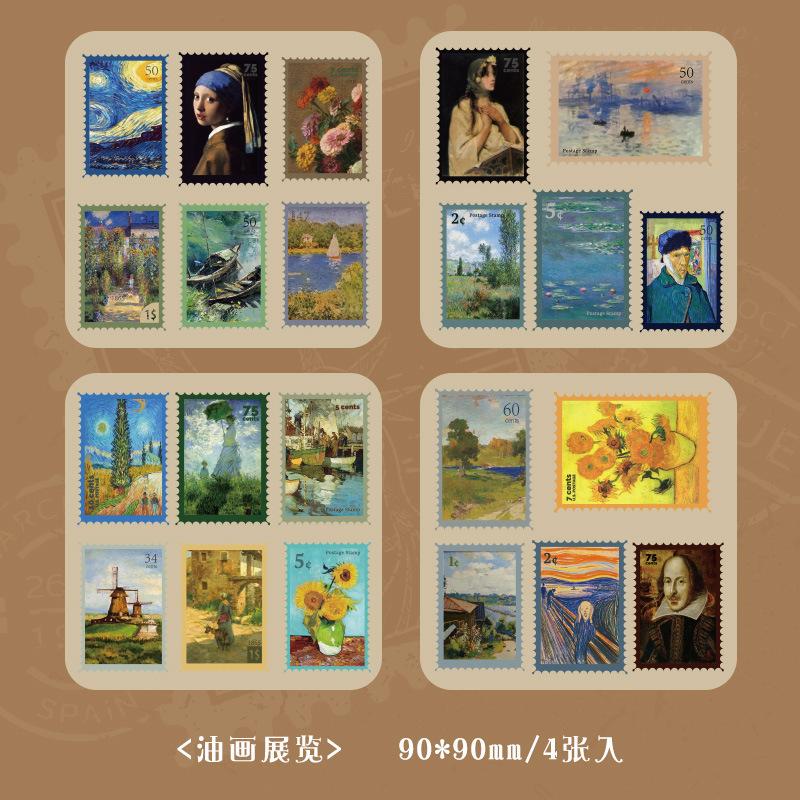 Kawai Stationery Retro Niche Stamps Illustrations Stickers Nostalgic Items Plants Good Looking Ins Creative Wallet Packs Lovely