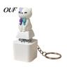 Animal Keyboard Fidget Toy 1/2Pcs Keychain, Rechargeable Goat Cat Finger Clicker Decompression Gadget with LED Light Sound, Push Button Sound