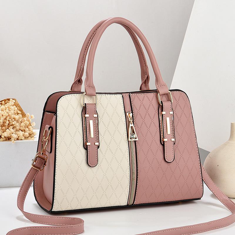 Women's bag fashion color matching bag handbag European and American atmosphere large capacity shoulder messenger bag trendy bags