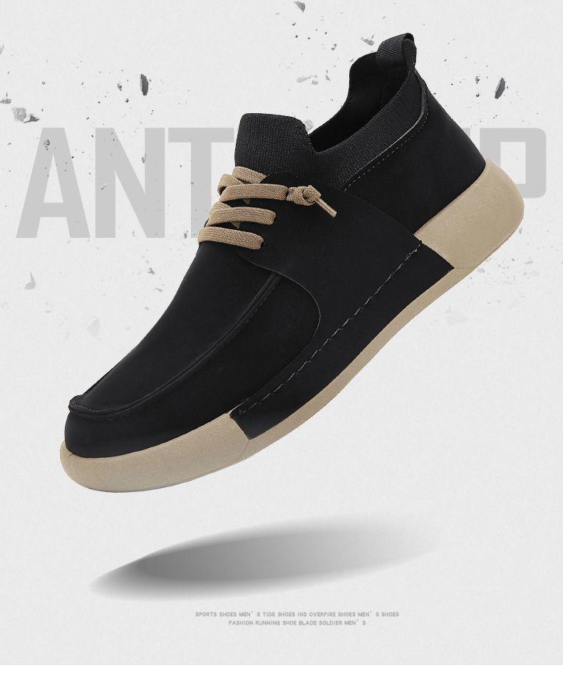 Men's 2025 Spring Lightweight Breathable Leather Shoes – Non-slip, Odor-resistant Casual Flats