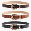 Minimalist Pu Alloy Buckle Belt For Women With Irregular Texture For Casual And Office Wear