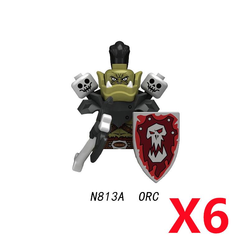 Medieval Soldier Knight Figure MOC Building Block Green Dragon Castle Infantry Orcs Pirate Roman Cavalry Weapons Toys Gifts D122