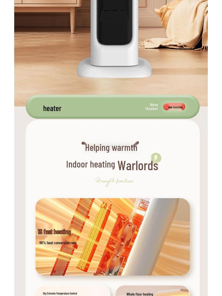 Smart Energy-Saving Vertical Electric Heater - Silent, Fast-Heating Warm Air Blower for Households